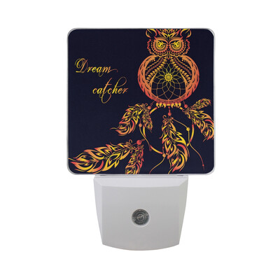 

ALAZA LED Night Light With Smart Dusk To Dawn SensorOwl Illustration Flowers Plug In Night Light