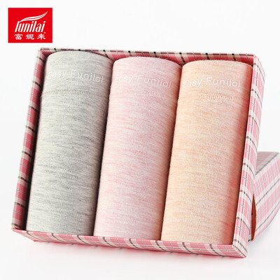 

Fu Nilai funilai 3 loaded underwear womens waist color cotton solid color hips seamless comfortable breathable briefs ladies panties 3118 3 color 1 group XXL