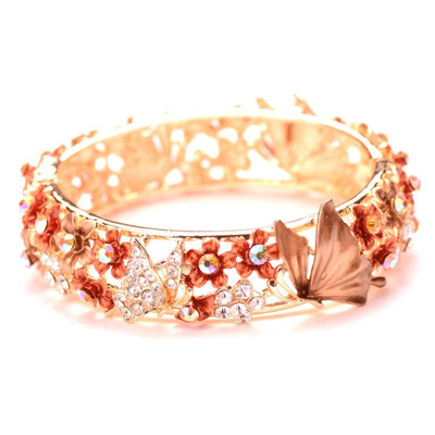 

Jewelry bracelet national style court painting butterfly love flower accessories diamond openings Bracelet Fashion accessori