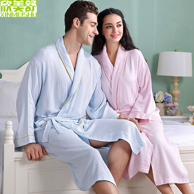 

Xinmeishu bamboo pulp fiber bathrobe men&women nightgown couple pajamas hotel adult absorbent bathrobe long soft spring summer swimming hot spring clothes