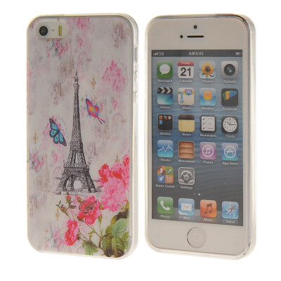 

MOONCASE Eiffel Tower Pattern Soft Silicone Gel TPU Flexible Shell Protective Case Cover for Apple iPhone 5G / 5S a02