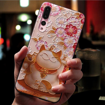 

Phone cases For Huawei P20 LITE ForHuawei P20 PRO Youth covers Silicone Soft TPU 3D Emboss Patterned Fitted cases