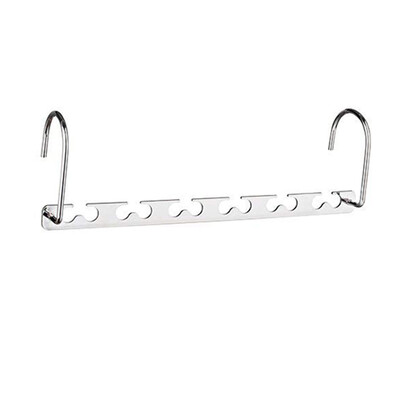 

UpperX 105 Inch Closet Space Saving Wardrobe Clothing Magic Hangers Oragnizer Heavy Chrome Hangers Updated Hook Design Pack of 8