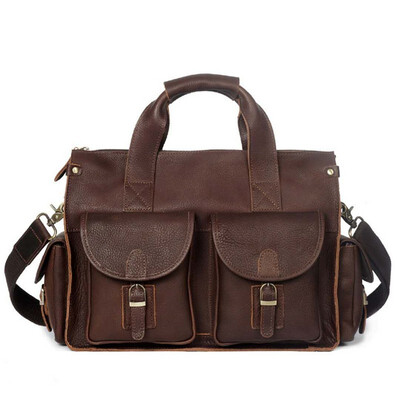

Retro Crazy Horse Leather Mens Leather Laptop Bag Mens Tote First Layer Leather Shoulder Bag Messenger Bag