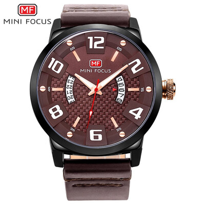 

MINI FOCUS Fashion Sports Leather Strap Men Quartz Watch MF0149G