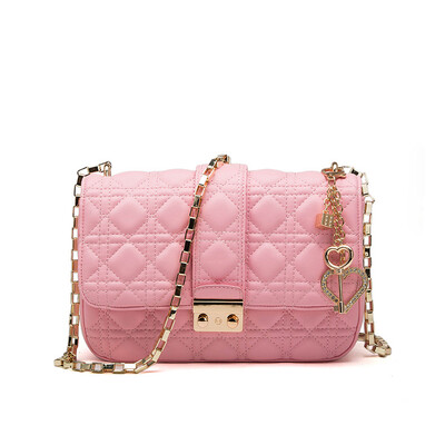

2016 new women PU leather handbags small chain shoulder bag female leather messenger bag diamonds lattice flap bags