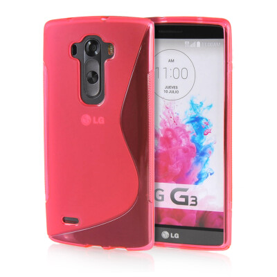 

MOONCASE S - Line Soft Flexible Silicone Gel TPU Skin Shell Back Case Cover for LG G Flex 2 Hot pink