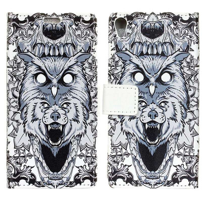 

MOONCASE Alcatel 1 Painted Leather Case - White Wolf
