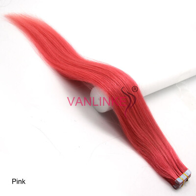 

PU Seamless Adhesive Skin Tape In Weft Womens Real Human Hair Extensions Straight 20pcsset