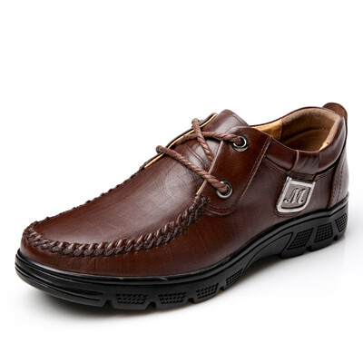 

Mens low to help leather large size handmade mens shoes Korean version of the tide shoes thick bottom comfortable casual shoes m