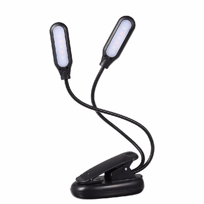 

10 LED 2 Light Colors 3 Illumination Modes Table Lamp Desk Light with Clamp Clip Base Flexible Bendable Bendy Tube Battery