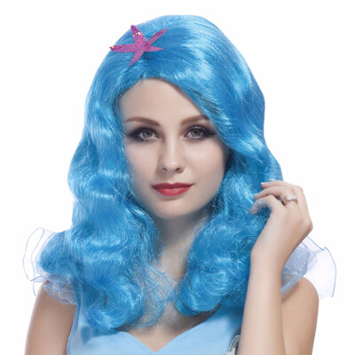 

Synthetic Hair Red Blue Cosplay Wig With Pentagram 22inch 200gpcs Long Natural Wave Custom Party Wigs For Women Heat Resistant