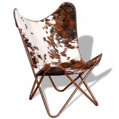 

Butterfly Chair Real Cowhide Leather Brown&White