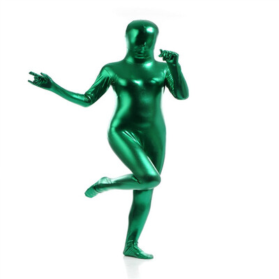 

Womens Shiny Metallic Zentai Full Bodysuit Lady Pink Full Bodysuit Tights Dancewears Womens Catsuit Fancy Halloween Costumes