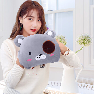 

ShangGlan fashion hand warmers thickening plus large warm baby charging hot water bottle warm water bag removable&washable warm foot treasure electric heating treasure happy bear gray