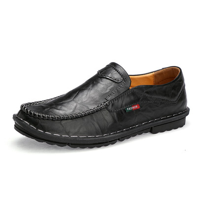

Mens Shoes Fashion Casual loafers Shoes Leather Loafers Shoes For Men Black Dark Drown Light Brown Size 38-44
