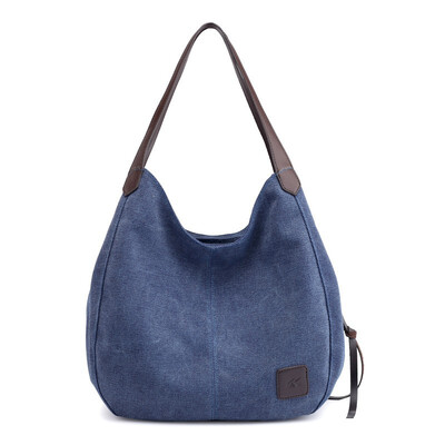 

New Canvas Bag Female Bag Fashionable Joker Literary And Simple Korean Version Of Single-shoulder Bag Multi-layer Leisure Bag