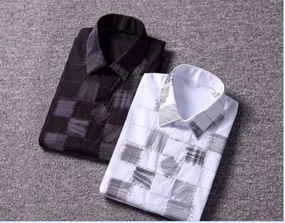 

2018 new style slim style striped long sleeved shirt pure cotton shirt mens business casual lining