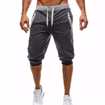 

Summer men Leisure Men Knee Length Shorts Color Patchwork Joggers Short Sweatpants Trousers Men Bermuda Shorts roupa masculina