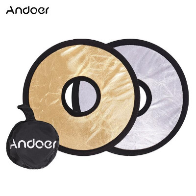 

2 in 1 Collapsible Reflector Andoer 30cm 2in1 Round Hollow Collapasible Multi-Disc Portable Circular Light Lens-Mount Reflector Si