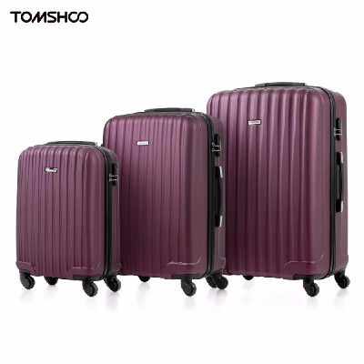 

20&quot24&quot28&quot Hard Shell TOMSHOO Fashion 3 Piece Luggage Set Carry-on Suitcase ABS Trolley Combination Lock 4 Wheel