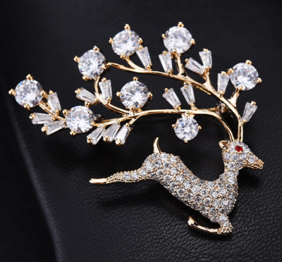 

Accessories fashion Lovable deers Zircon Brooches Womans Brooch dress suit