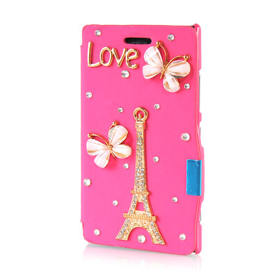

MOONCASE Luxury Flower Crystal Leather Side Flip Wallet Pouch ЧЕХОЛ ДЛЯ Nokia Lumia 925