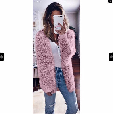 

Women Long Sleeve Casual Knit Coat Cardigan Fashion Coat The New Sweater Cardigan Coat Pocket Sweater Solid Coat Hooded Knit Cardi