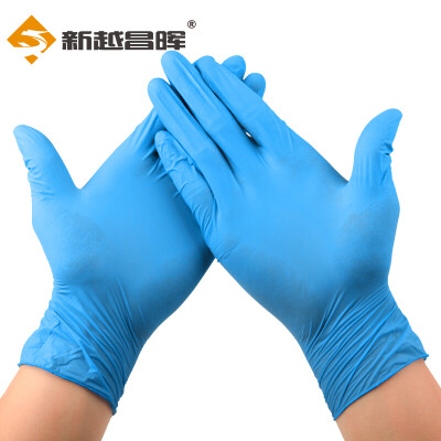 

Xinyue Changhui disposable nitrile gloves thin latex rubber gloves wear-resistant anti-slip rubber gloves no powder eye-catching labor insurance industrial gloves blue 100 YS101