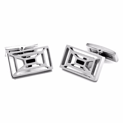 

Formal Dress Mens Square Lines X Hollowed Stainless Steel Cufflinks