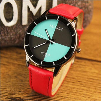 

New Fashion Feather Women Men PU Leather Dial Quartz Wrist Watch Sports Watches