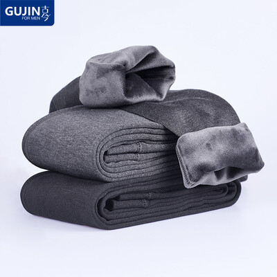 

Ancient&modern mens plus velvet thick warm pants mens autumn&winter thermal underwear middle&old aged pants cotton pants fleece pants pants men 50-black