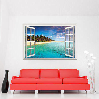 

Tropical View Mural Home Decor Art Wall Room Decal Sticker 3D Wide SEA WATER