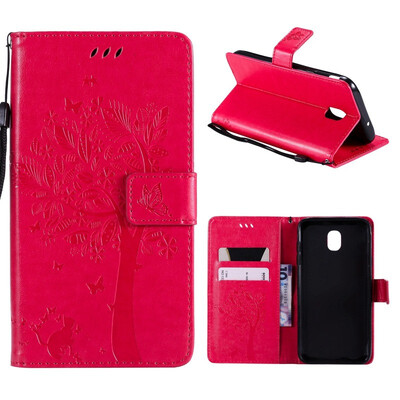 

MOONCASE Samsung Galaxy J7 2018 Embossed Cat&Bark Cover - Rose