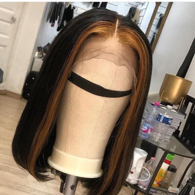 

Hot Selling Highlight Bob Full Lace Wig Silky Straight Virgin Malaysian Human Hair 1b Highlight 27 Bob Lace Front Wig Free Shipp