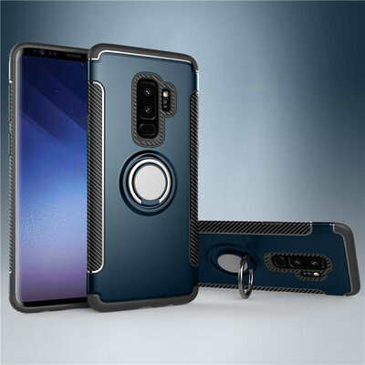 

Fecoprior Back Cover For Samsung Galaxy S9 Plus Case Car Holder Stand Hard PC Silicon Ring Suction Bracket Celulars
