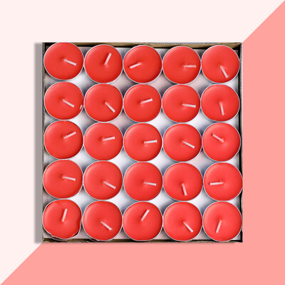

Inkfish scented candle round red 50 Pack 8205 white red candle love birthday romantic Valentines Day candle confession wedding red small candle smoked paraffin