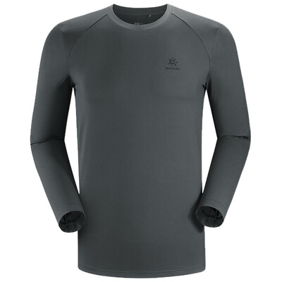 

KAILAS Men&women models autumn&winter outdoor sports round neck t-shirt comfortable breathable bottoming clothes moisture wicking long-sleeved function T-shirt dark gray men