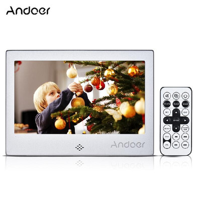 

Andoer 7 LED Digital Photo Frame 720P Video Music Calendar Clock TXT Player 1024 600 Resolution Metal Frame with Remote Control