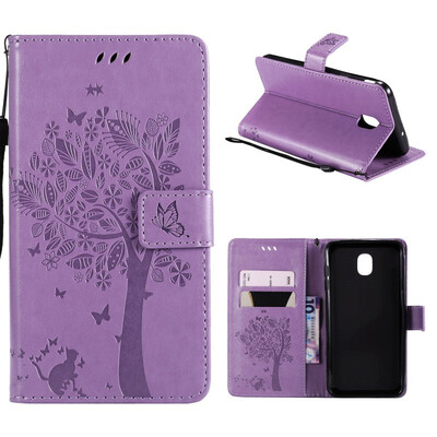 

MOONCASE Samsung Galaxy J7 2018 Embossed Cat&Bark Cover - Light Purple