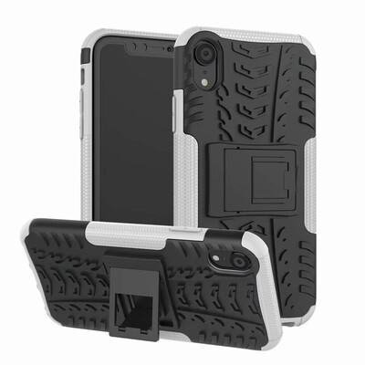 

Fecoprior Case For iPhone XR Back Cover Stand Silicon TPU PC Armor Heavy Rugged Phone Celulars Fundas Coque