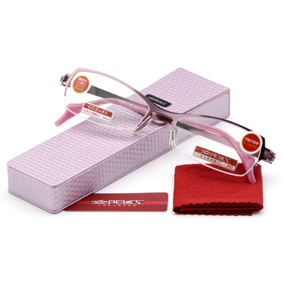 

Sunset red reading glasses Ms stainless steel frame PC dual light high lens sheet AX5111 200 degrees