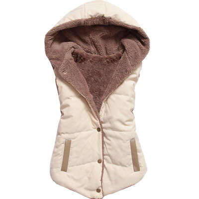 

Women Hooded Sleeveless Waistcoat Winter Warm Casual Vest Hoodies Coat Jacket