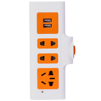 

Jishun jishun JSW-Q6U converter a turn four with USB plug socket orange