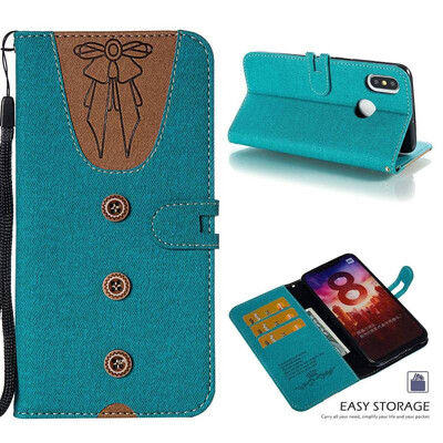 

MOONCASE Millet Mi 8 stitching embossed womens leather case - green