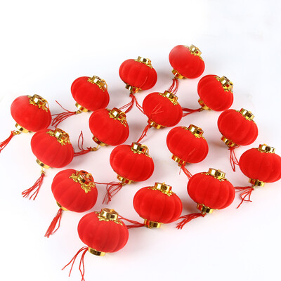 

Jiapinhui Lantern Flocking Red Lantern Pendant Spring Festival Wedding Opening New Year Decoration 16 Pack JPH-1215