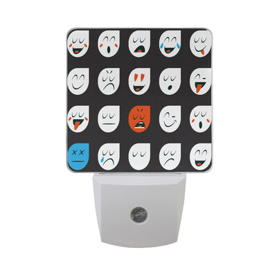 

ALAZA LED Night Light With Smart Dusk To Dawn SensorGhost Characters Emoticons Plug In Night Light