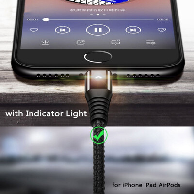 

PushingBest 6FT Braided light indicate cable ios lightning charging cable for iphone ipad airpods