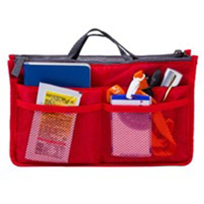 

Organizer Insert Bag Women Nylon Travel Insert Organizer Handbag Purse Large liner Lady Makeup Cosmetic Bag Cheap Female Tote