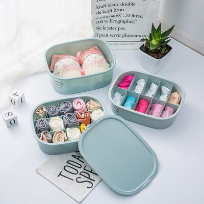 

SHUANG TAO underwear storage box bra underwear socks small wardrobe drawer clothing storage box clothes storage storage box three-in-one with cover blue